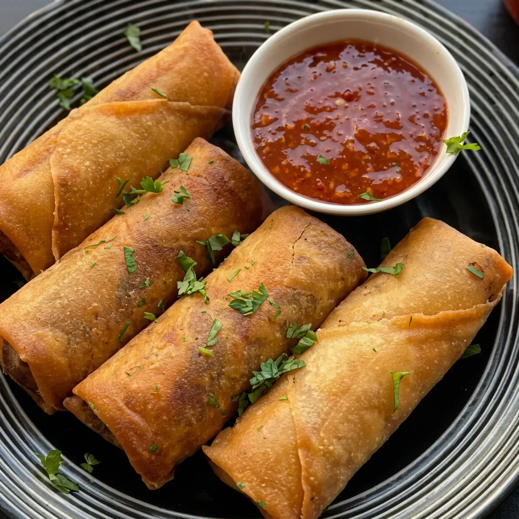 Crispy vegetable Spring rolls Indian starter at Biryani Unlimited in Calgary, AB